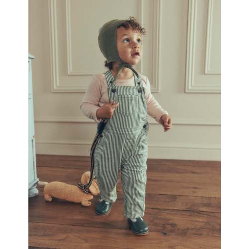 Woven Dungarees - Green Ticking Stripe | Boden USA