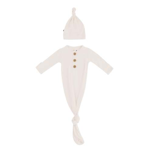 Kyte Baby Knotted Gown with Hat Set in Oat 0-3 months