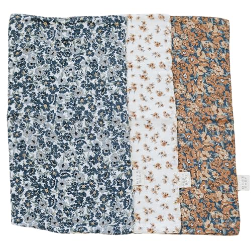 Mebie Baby Burp Cloths, Vintage Florals, Muslin Burp Cloth Set for Spit Up, Drool, and More, Boho Burp Cloths for Baby Boy and Girl, Baby Must Haves for Registry Lists and Gifts for Newborns