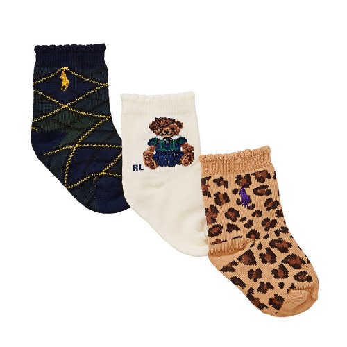 Polo Ralph Lauren Baby Girls Fall Bear 3-Pack
