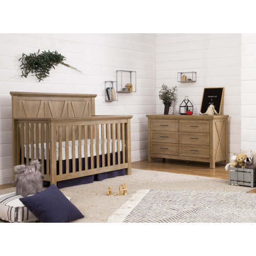 Monogram by Namesake Emory 2 Piece Nursery Set - Convertible Crib + Double Dresser