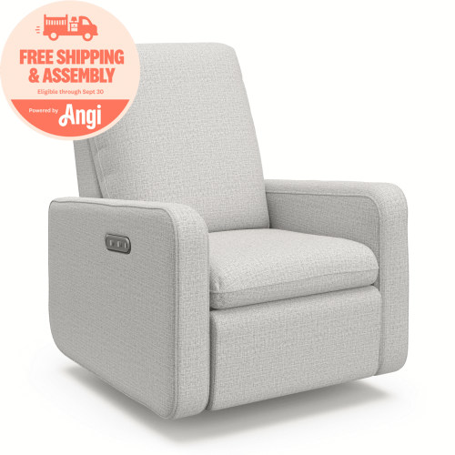 Graco Teddi Infant Power Recliner Swivel Glider with USB, Steel Basketweave