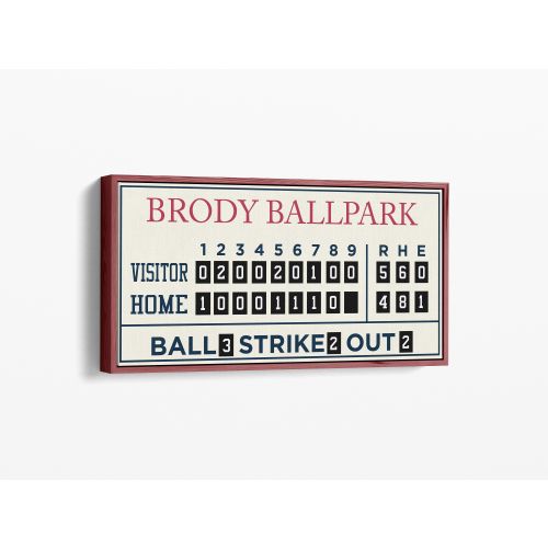 Custom Baseball Scoreboard Sign: Family Name, Sports Nursery Decor