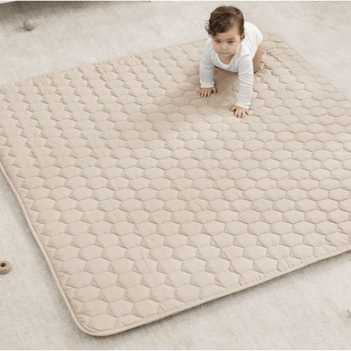 Play Mat with Non-Slip Bottom in Sand – Comfy Cubs - 55x55 Size