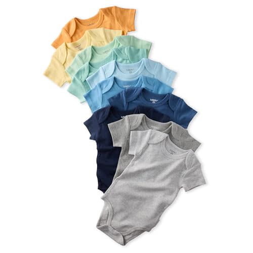 Butterblu unisex-baby Avery 10-pack Short Sleeve Bodysuits​ 100% Organic Cotton for Baby Boys​ & Girls