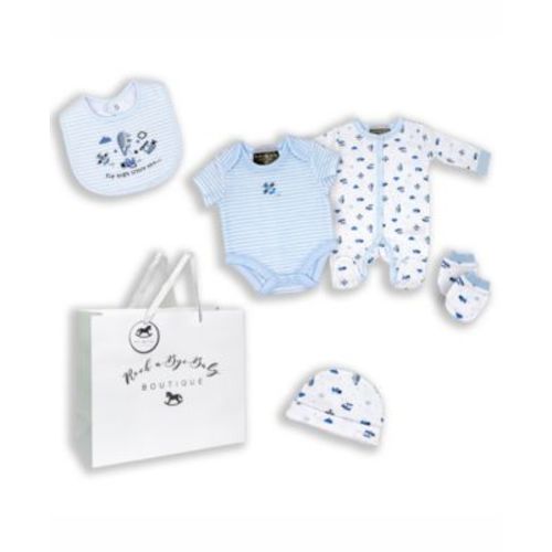 Baby Boys Fly High Layette Gift in Mesh Bag, 5 Piece Set
