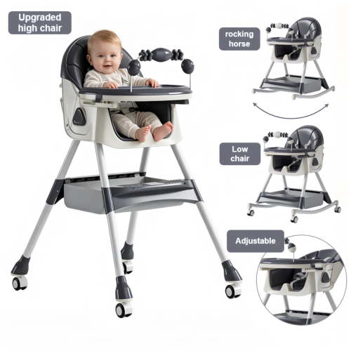YOUYOVE 8-in-1 Convertible Baby High Chair for Babies and Toddlers, Baby Feeding Chair for Infant,Gray