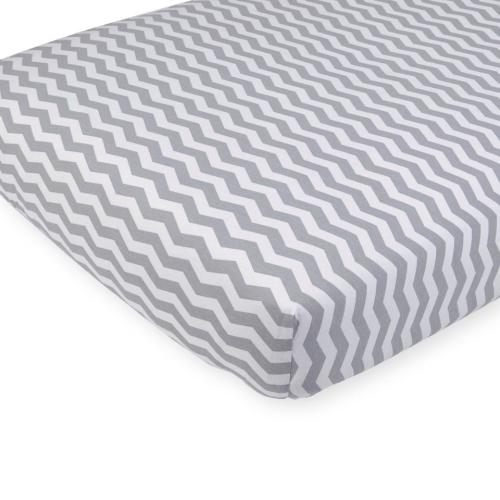 Babies R Us Grey Chevron Printed Knit Crib Sheet