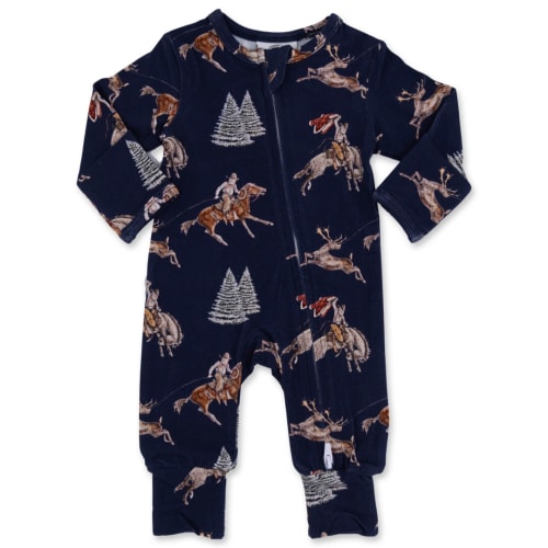 Classic Navy Cowboy Christmas Folding Feet Jammies – Cowkid Clothing Company