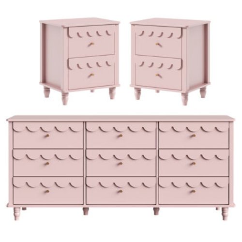 House of Hampton® 9 Drawer 63.1" W Dresser With 2 Nightstand Bedroom Dresser Set & Reviews | Wayfair