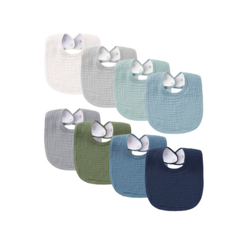 Konssy Muslin Baby Bibs 8 Pack Baby Bandana Drool Bibs Cotton for Unisex Boys and Girls, Soft Absorbent Set for Teething and Drooling