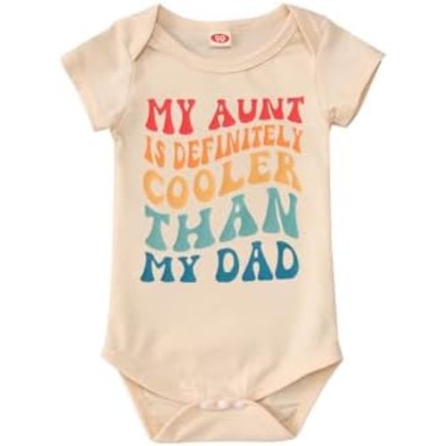 CM C&M WODRO Newborn Infant Girl Boy Bodysuit My Aunt Is Cooler Than My Dad Funny Baby Onesie Romper Unisex Baby Clothes Gift