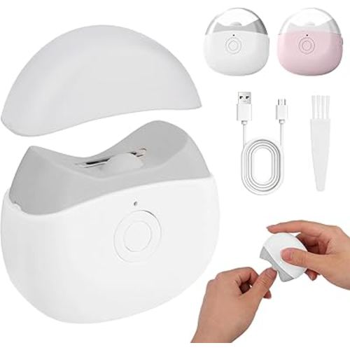 Electric Nail Clippers, Automatic Nail Clipper with 2 Adjustable Speeds with Led Light, USB Rechargeable for Baby, Children, Kids, Adult, Seniors and Caregivers (White)