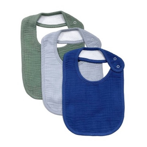 Baby 3pk Muslin Bib - Cloud Island™ Green