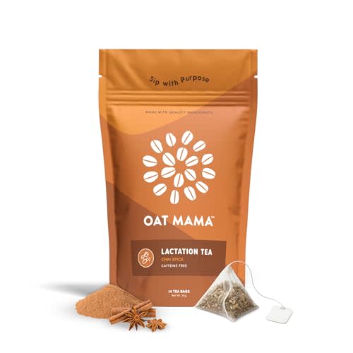 Oat Mama Flavored Lactation Tea for Breastfeeding Moms - Delicious Chai Spice Cinnamon Flavor |Breastfeeding Essentials for Milk Supply Increase | Organic Lactation Support & Postpartum Recovery