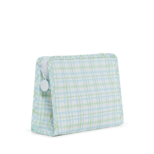 Roadie Medium Zip Pouch Classic Plaid Green by TRVL Design