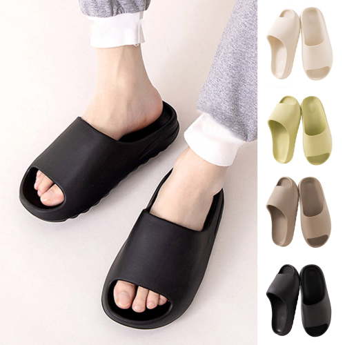 Hinvhai Cloud Slides for Men and Women, Quick Drying Slippers Shoe Open Toe Thick Soft Platform Slide Sandals Daily Shower Sandals Non-Slip Bathroom Slippers Summer for Indoor White 8.5-10(44)