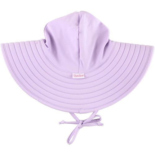 RuffleButts® Baby/Toddler Girls UPF 50+ Sun Protective Wide Brim Swimwear Sun Hat