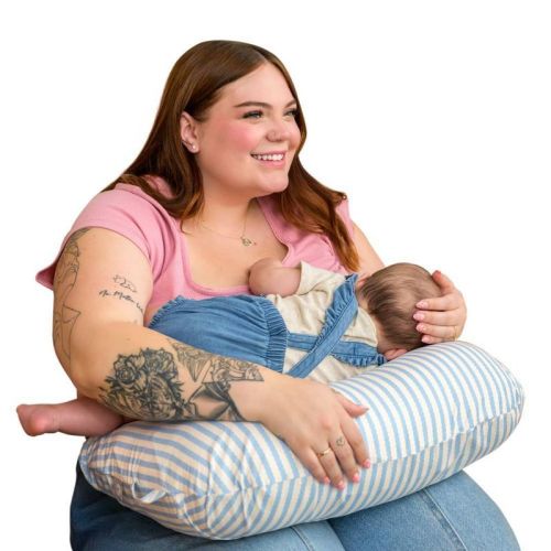 Boppy New Nursing Pillow - Vintage Blue Stripes