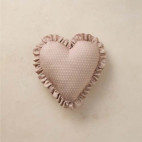 Heart Ruffle Pillow | Swiss Dot