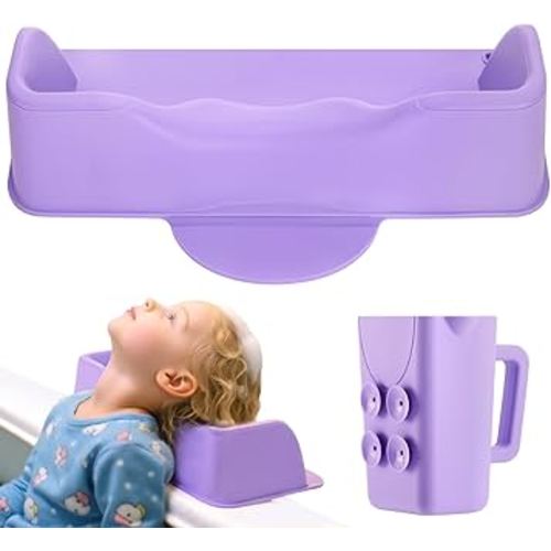 Hair Washing Station for Kids, Portable Silicone Hair Washing Basin for Sink & Bathtub, Tear-Free Shampoo Bowl with Rinse Cup,Make Wash Day Much Easier
