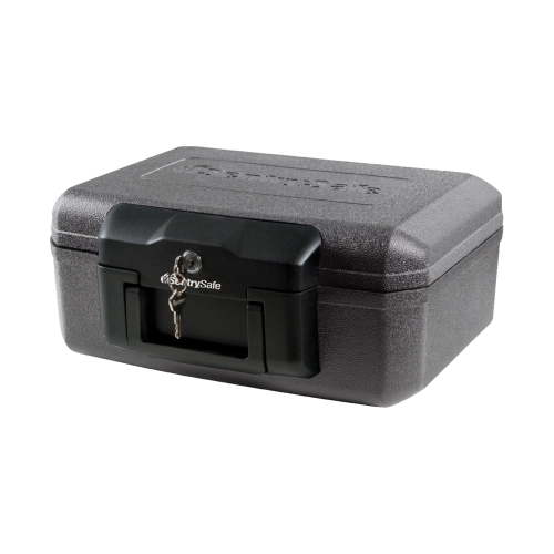 Free Shipping! SentrySafe Fire-Resistant Box Safe 0.18 Cu Ft Key Lock Black, UL Listed for Fire Protection