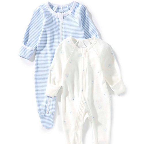 Long Sleeve Organic Cotton Footie Pack of 2, Size: 0-3 Months