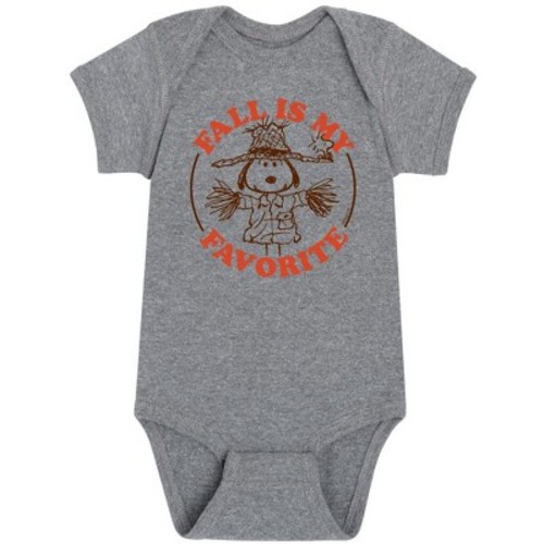 Boys' Peanuts Fall Is My Favorite Baby Graphic One Piece - Athletic Heather - 6 Months