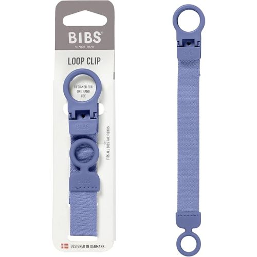 BIBS Loop Pacifier Clip - Sleek, Secure One-Handed Operation, Fits All BIBS and Most Brands, Machine Washable, Slim Profile for Comfort, Ages 0+ - Peri