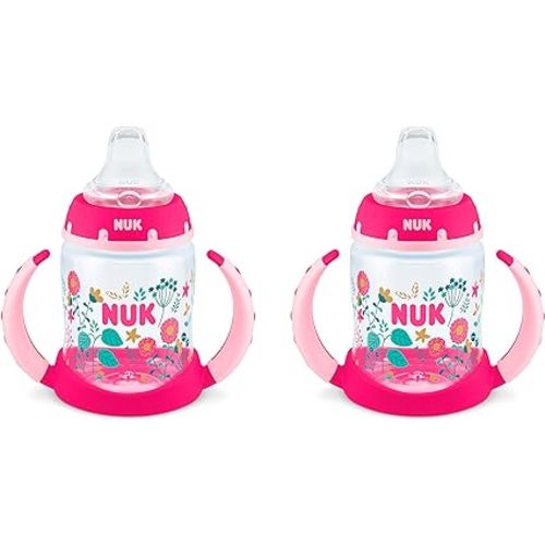 NUK Learner Cup, 5oz, 2-Pack, Flowers – BPA Free, Spill Proof Sippy Cup