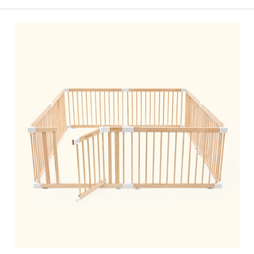 HARPPA Wooden Baby Gate Playpen | Non-Toxic Foldable DIY Adjustable Play Yard for Infants & Toddlers – Natural Finish Baby Fence for Small & Large Spaces
