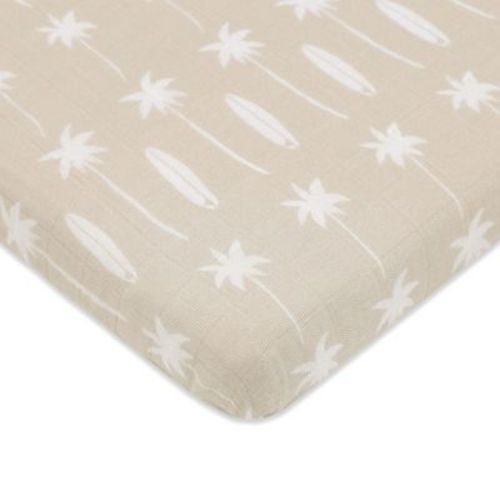 Babyletto All-Stages Midi Crib Sheet in GOTS Certified Organic Muslin Cotton - Beach Bum