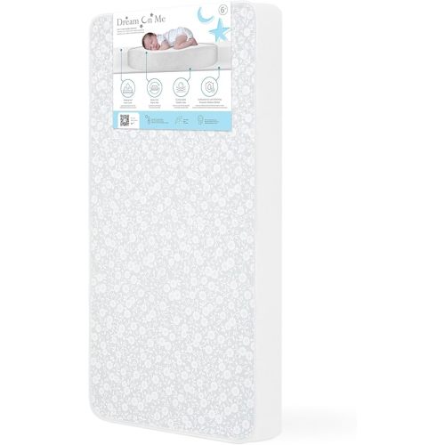 Dream On Me Breathable Little Baby 6” Full Size Firm Fiber Crib and Toddler Bed Mattress | Greenguard Gold Certified | Certi-PUR US Layers | Breathe-Flow Technology | Waterproof Cover |