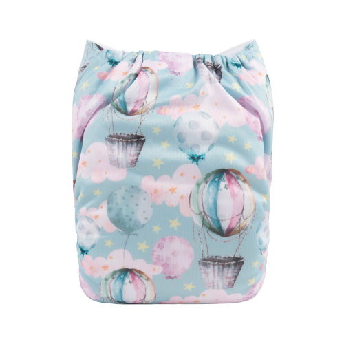 ALVABABY Positioning Cloth Diaper - One Size Adjustable Washable & Reusable Diaper for Babies and Toddlers  (Hot air balloon, YDP112A)