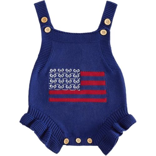 FYBITBO Baby Sweater Knit Romper Newborn Girl Strawberry Sweaters Onesie Overalls Fall Winter Clothes Summer Outfit
