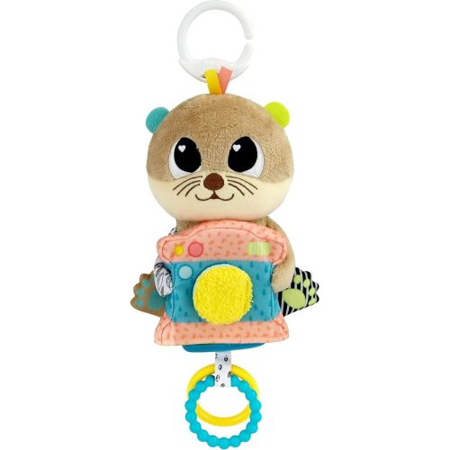 Lamaze Arty Says Cheese Clip On Stroller Toy - Baby Sensory Toys with Crinkle and Squeak Sounds - Includes Clip for On-The-Go Stroller or Car Seat Play - Ages 0 Months and Up