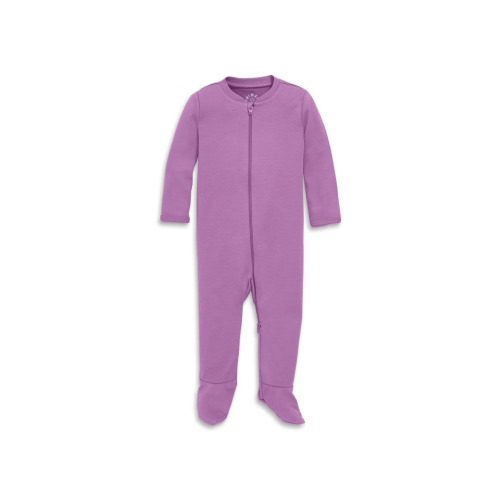 Baby Organic Zip Footie In Solid