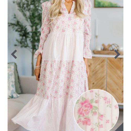 NURSING COLLECTION: What A Surprise Pink Mixed Print Midi Dress