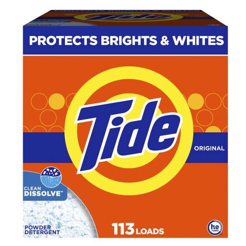 Free Shipping! Tide Powder Laundry Detergent Original Scent 129 oz 113 Loads Deep Clean White Brights