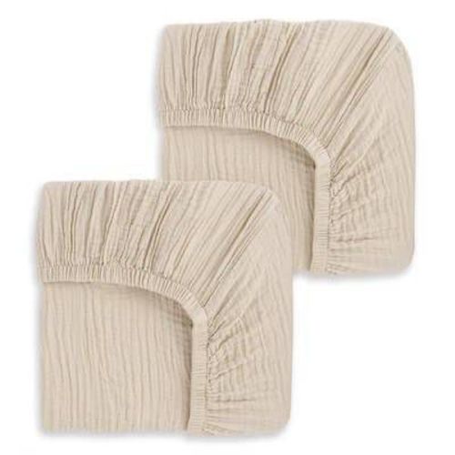 HALO 2pk 100% Organic Muslin Crib Fitted Sheets - Oat