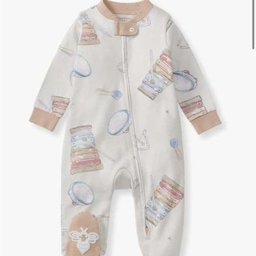 Burt's Bees Baby Baby Girls Pajamas, Zip Front Non-Slip Footed Sleeper Pjs, 100% Organic Cotton