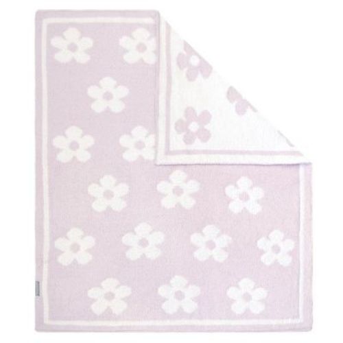 Chenille Stroller Blanket - Purple Flower