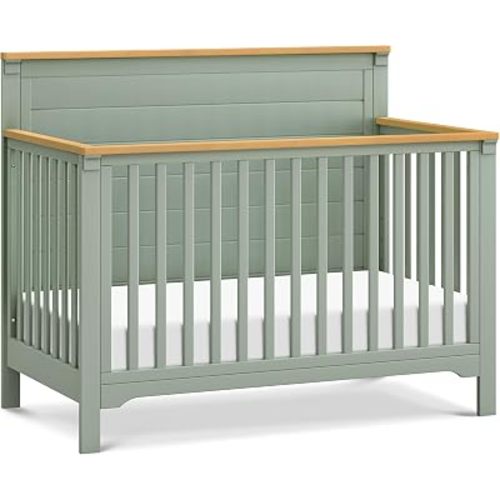 Davinci Shea 4-in-1 Convertible Baby Crib, Light Sage and Honey