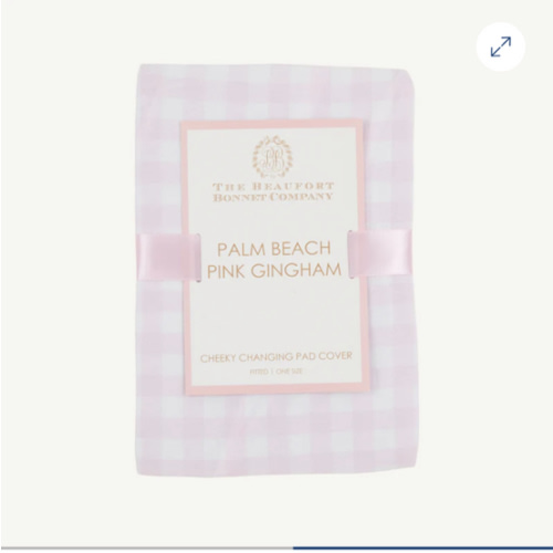 Cheeky Changing Pad Cover - Palm Beach Pink Gingham