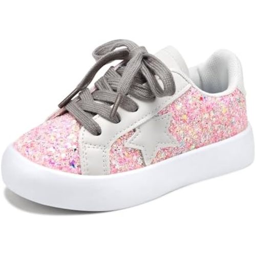 Girls Sneakers Glitter Tennis Shoes