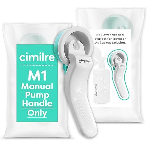 Cimilre M1 Manual Breast Pump Handle, Converts Any Cimilre Collection Kit into a Manual Breast Pump, No Power Needed, Perfect for Travel or As Backup Solution