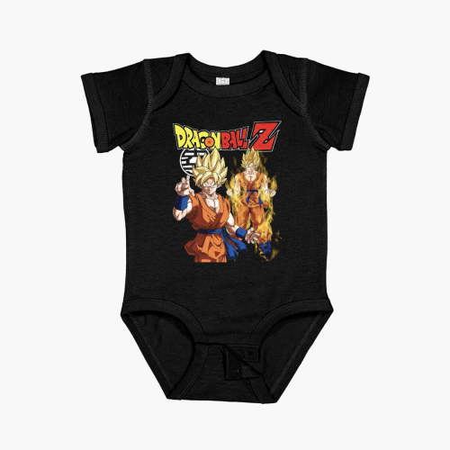 LuvlyDragon Ball Z Goku Super Saiyan Vintage Short Sleeve Baby One-Piece, New Born, Baby Shower Gift, New Parents Gift