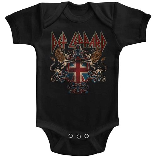 Def Leppard 80s Metal Band Rock N Roll Def Crest Infant Baby Snapsuit Romper