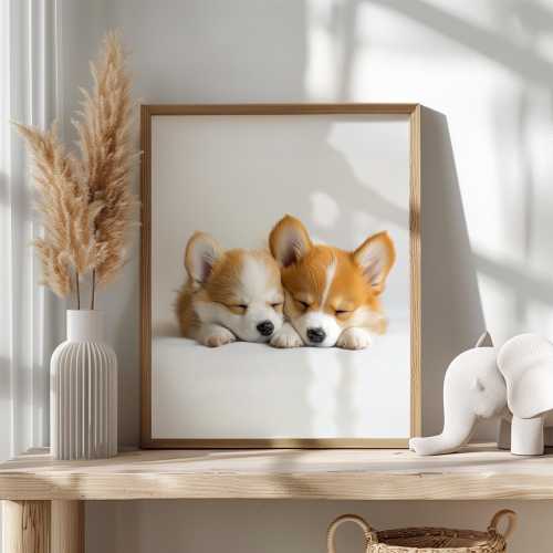 Sleepy Corgi Print, Cute Dog Wall Art, Puppy Nursery Decor, Corgi Mom Poster, Pet Lover Gift, Baby Shower Gifting, Instant Download