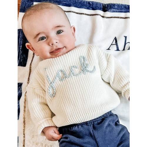Baby Name Sweater Toddler Name Sweater Baby Announcement Name Announcement New Baby Gift Embroidery Gift Customized Sweater - Etsy